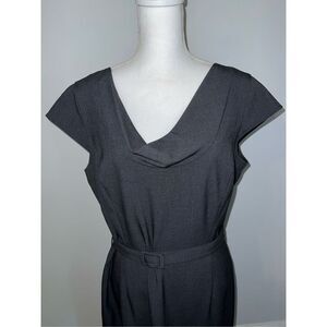Women’s Gray Calvin Klein Belted Sheath Dress 14